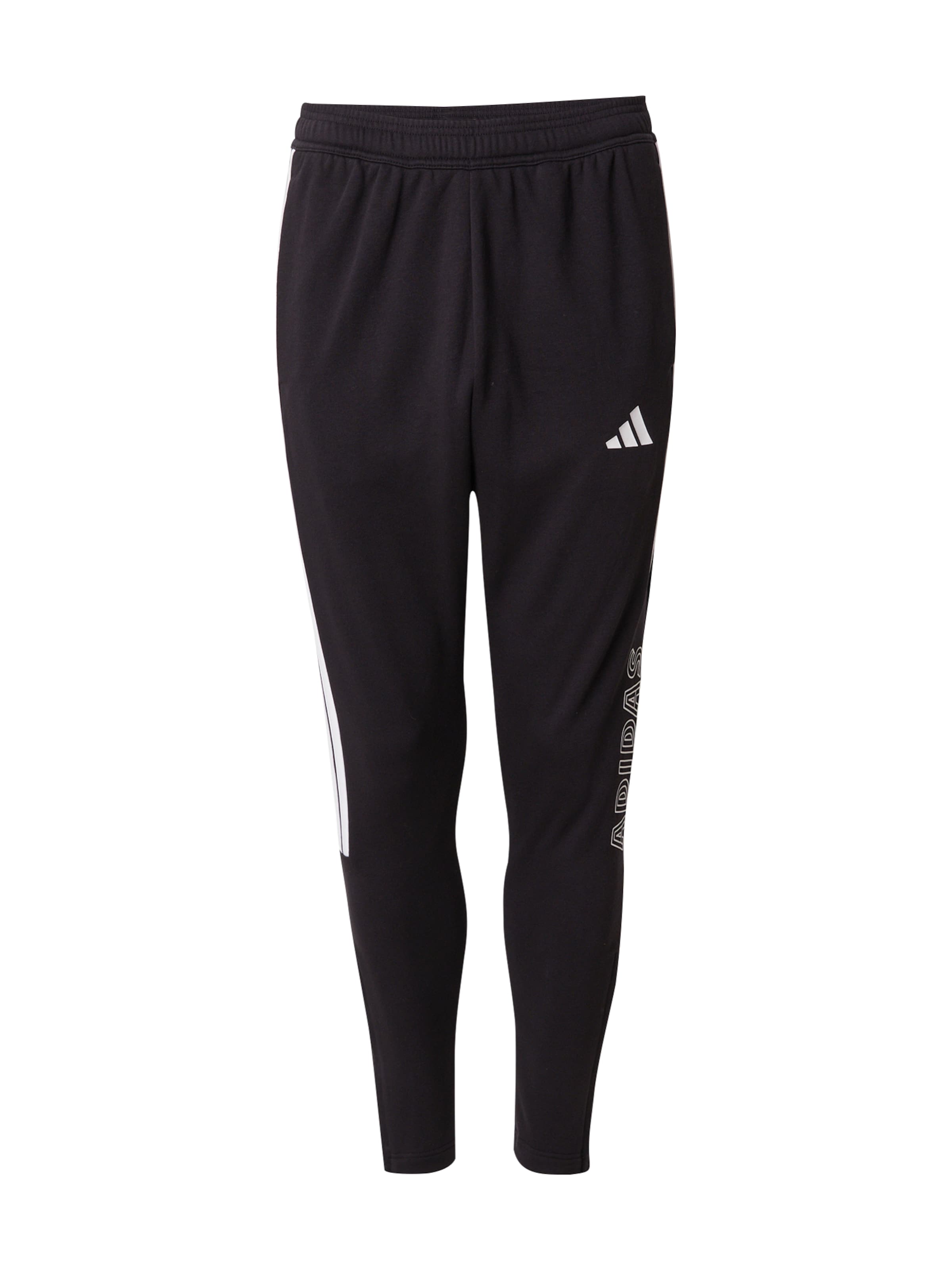 Slimfit Pantaloni sport 'TIRO' de la ADIDAS SPORTSWEAR pe negru: față