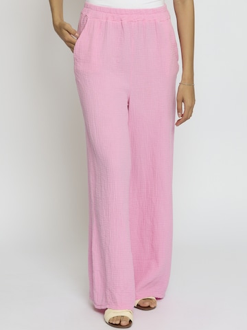 Wide Leg Pantalon 'Edaa' Lilavie en rose : devant