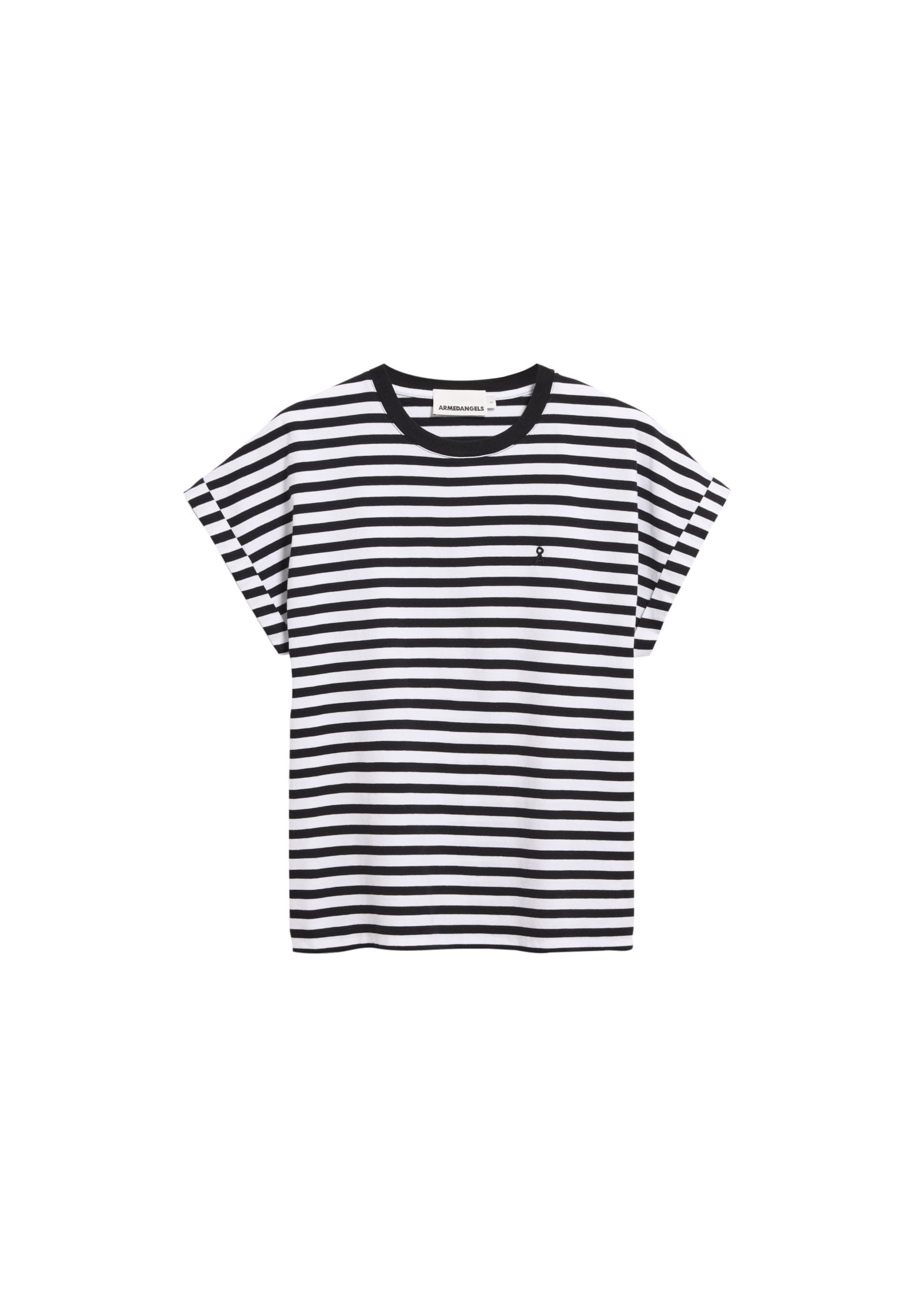 ARMEDANGELS Shirt in L in de kleur Zwart / Wit, Productweergave