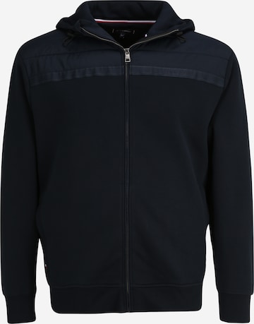Tommy Hilfiger Big & Tall Zip-Up Hoodie in Blue: front