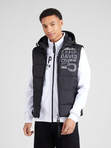 CAMP DAVID Vest in Black: front