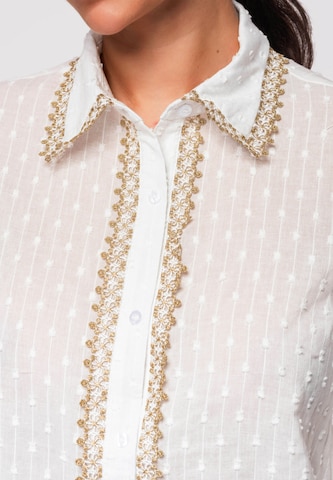 Ombre Blouse 'Dobby' in White