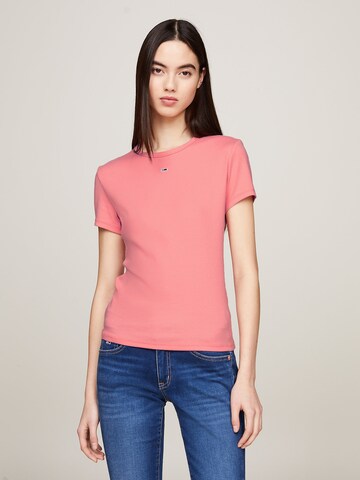 T-shirt Tommy Jeans en rose : devant