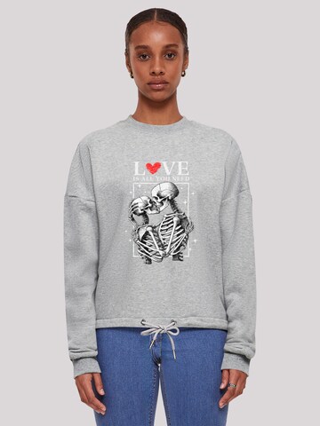 F4NT4STIC Sweatshirt 'Love is all you need' in Grey: front