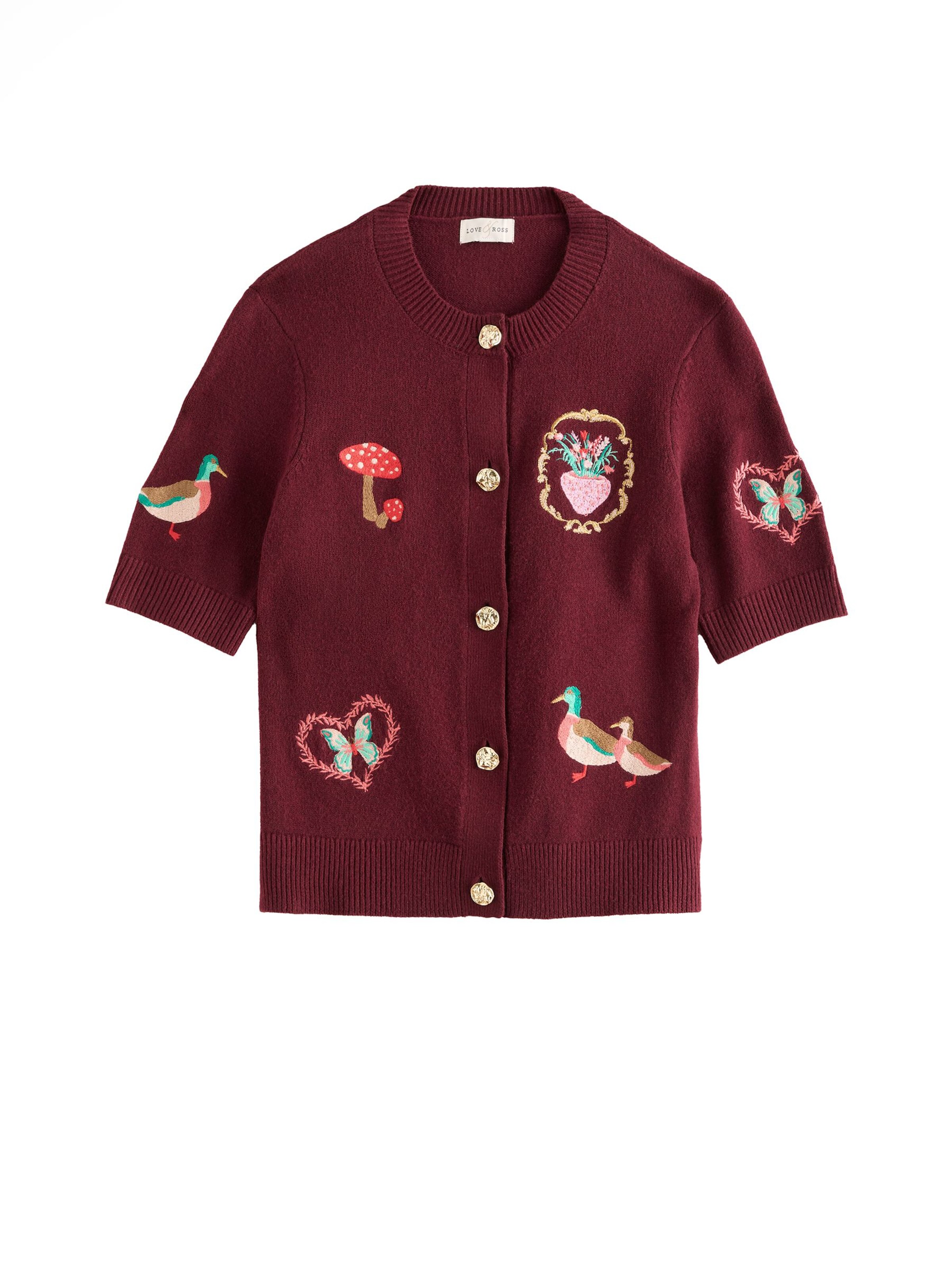 love & roses Gebreid vest in Rood: voorkant
