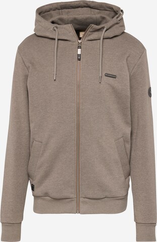 Ragwear Zip-Up Hoodie 'Natte' in Brown: front