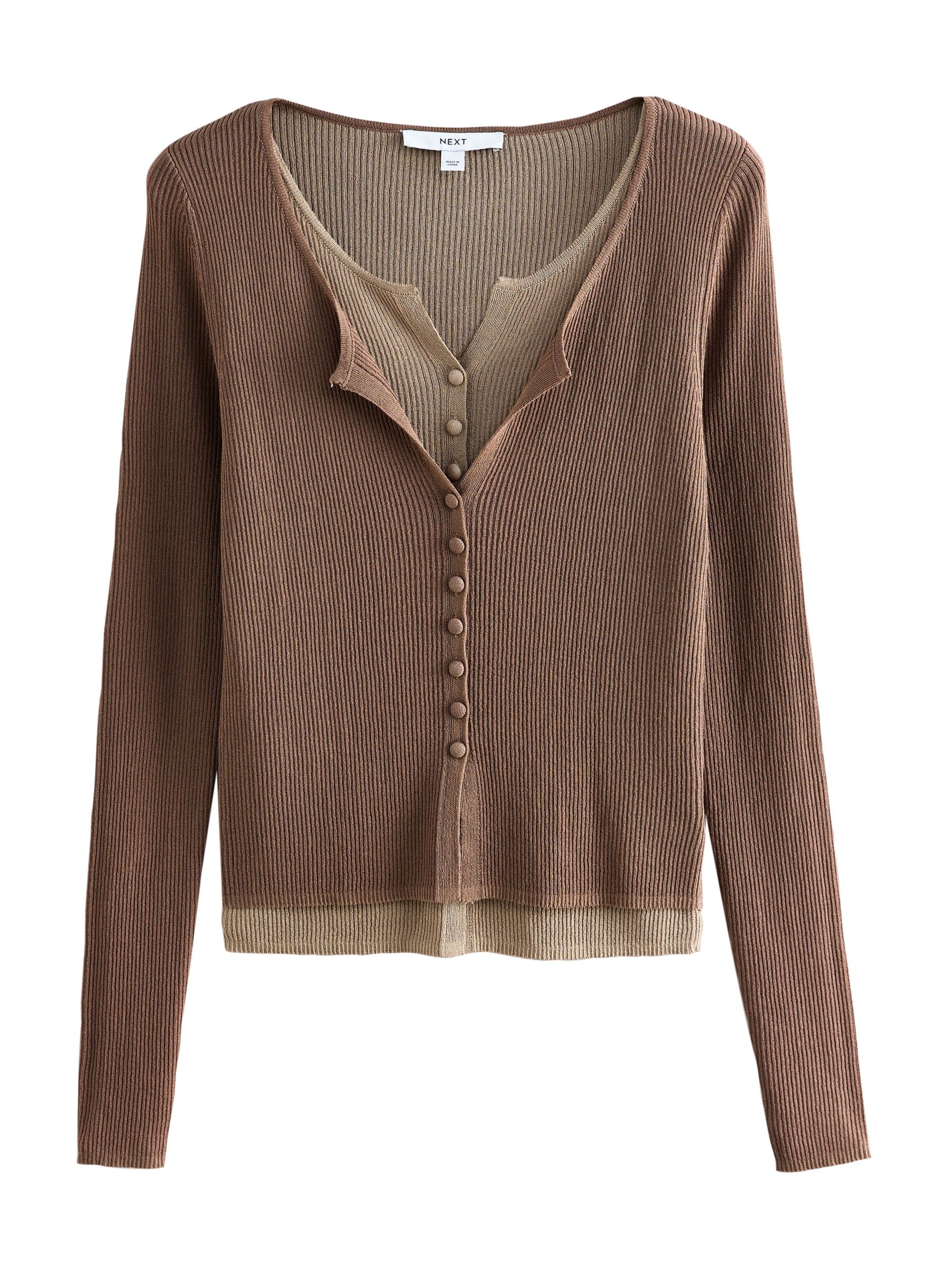 Next Strickjacke in Braun: Vorderseite