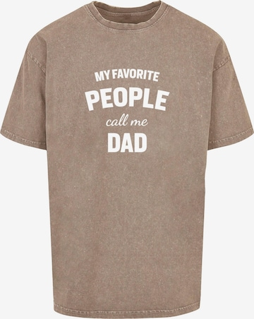 Merchcode T-Shirt 'Fathers Day - My Favorite People Call Me Dad' in Beige: Vorderseite