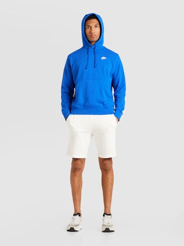 Nike Sportswear Rovný strih Mikina 'Club' - Modrá