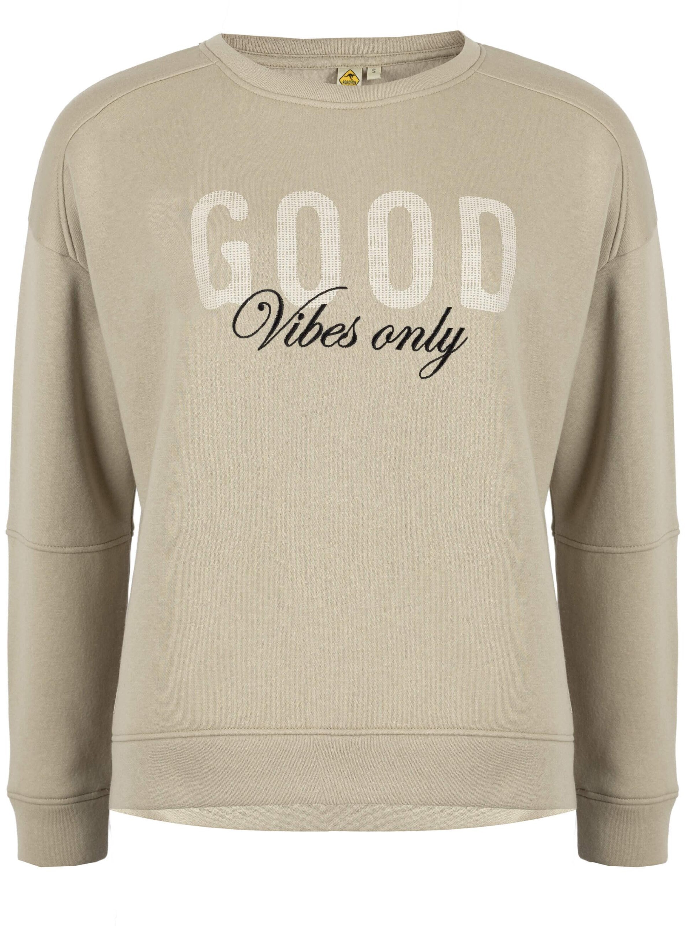 ROADSIGN australia Sweatshirt 'Sweatshirt Vibes Oversized Shirt mit Statement-Print' in Beige: front