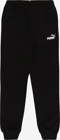 Effilé Pantalon de sport 'Essentials' PUMA en noir : devant