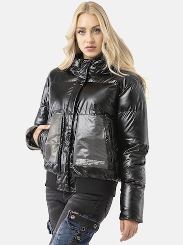 CIPO & BAXX Winterjacke 'WM141', wärmend, transparente Fronttaschen in Schwarz