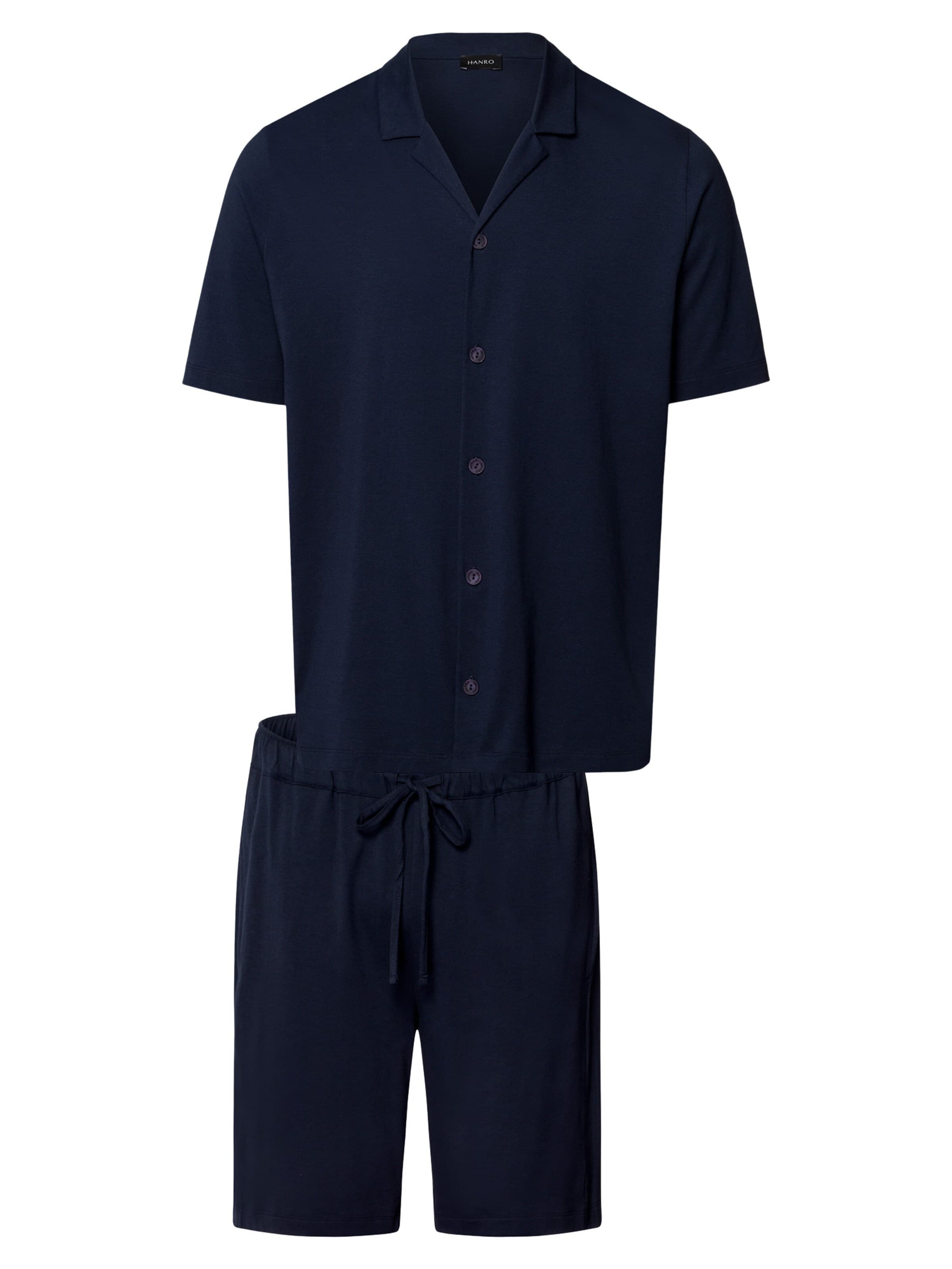 Hanro Pajama short 'Night & Day' in Blue: front