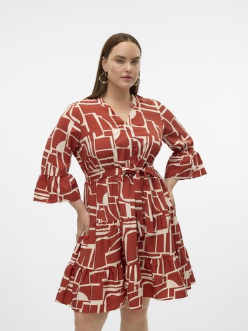 Vero Moda Curve Jurk 'ZERA' in Bruin: voorkant