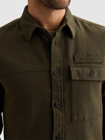 PME Legend Regular fit Button Up Shirt 'Shirt with two-tone herringbone texture' in Green