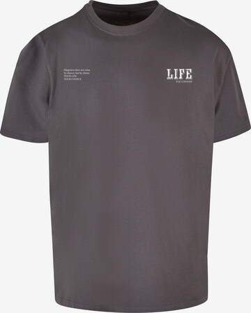 Merchcode T-Shirt 'Life' in Grau: Vorderseite