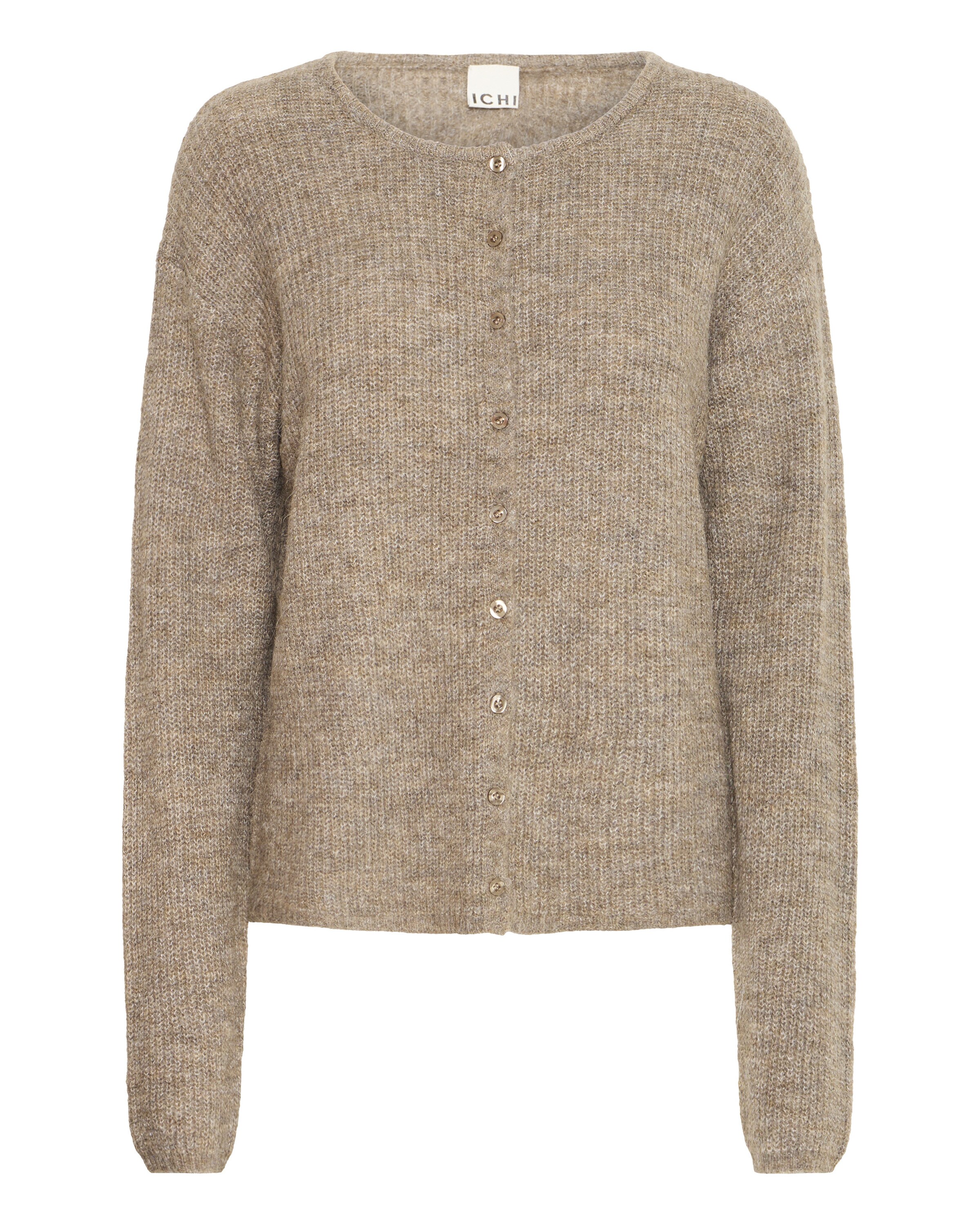 ICHI Gebreid vest 'IHKAMARA' in Beige: voorkant