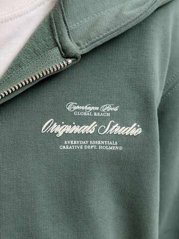 Jack & Jones Junior Кофта на молнии 'JORNORREBRO TYPO' в Зеленый