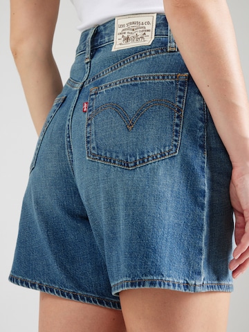 LEVI'S ® Loosefit Broek 'HIGH BAGGY SHORT WHERES MY PHO IN LINEN DENIM' in Blauw