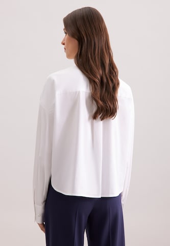 Chemisier 'Schwarze Rose' SEIDENSTICKER en blanc