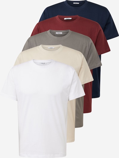 ABOUT YOU T-Shirt 'Peter' en crème / bleu marine / blanc, Vue avec produit