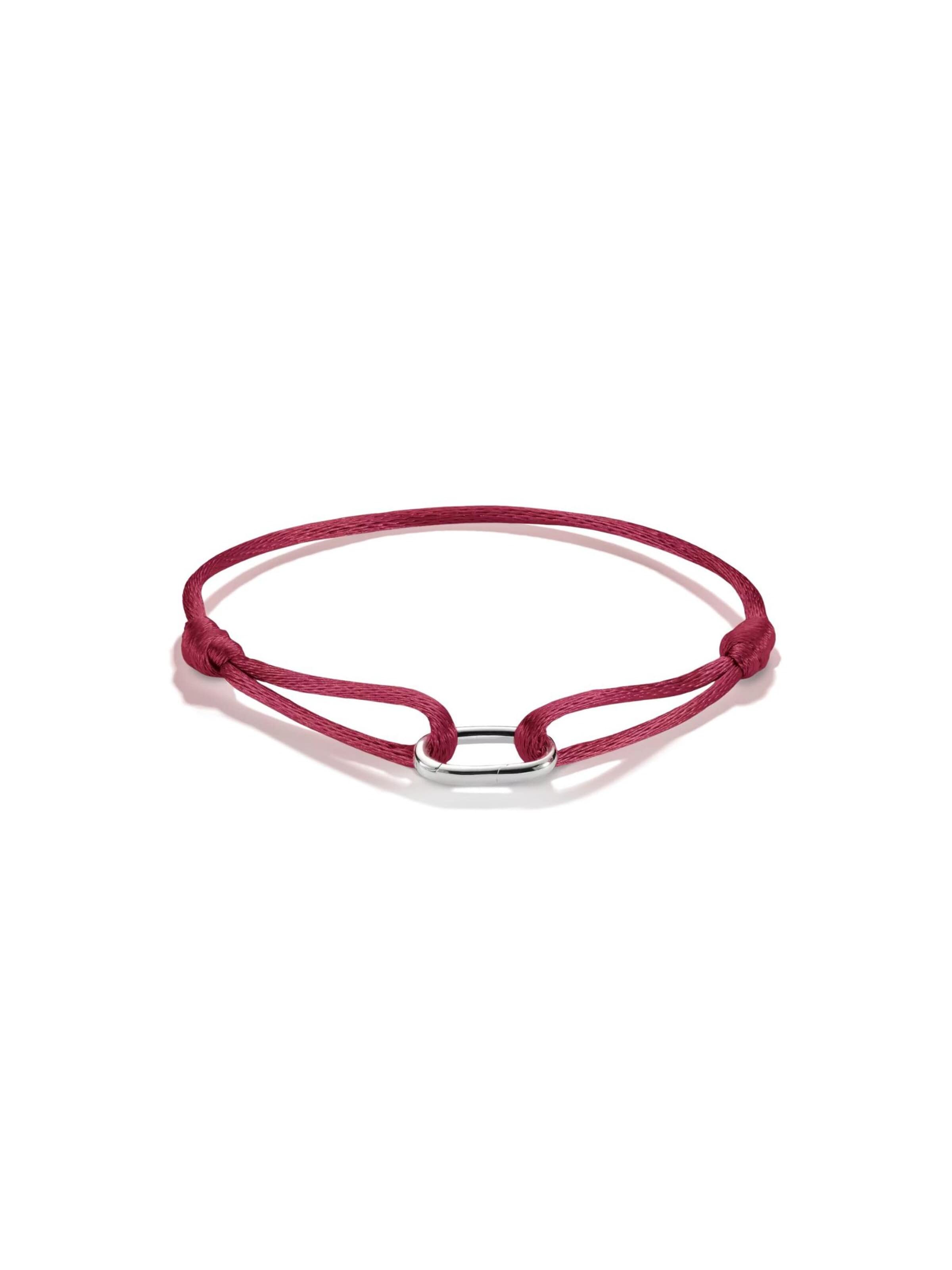 Bracelet 'Silver Textile Bracelet Red Connect' Thomas Sabo en rouge : devant