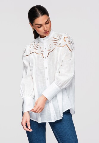 Ombre Blouse in White