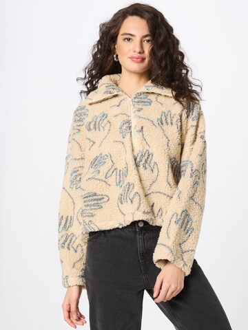 Sweat-shirt Monki en beige : devant