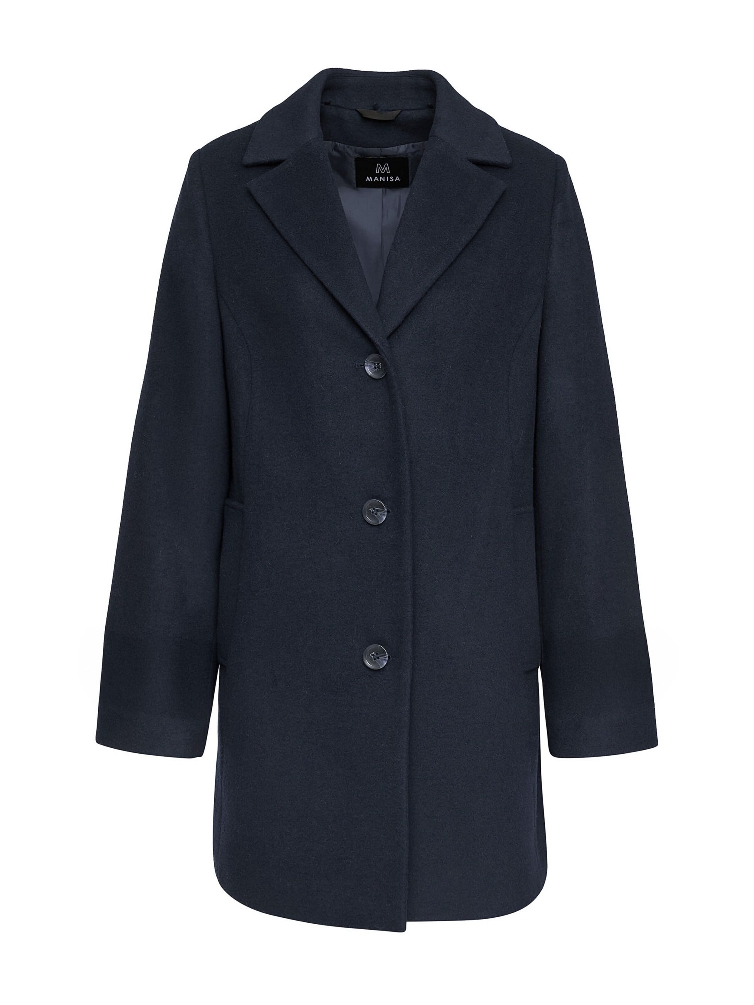MANISA Between-season jacket 'Wolljacke' in Blue