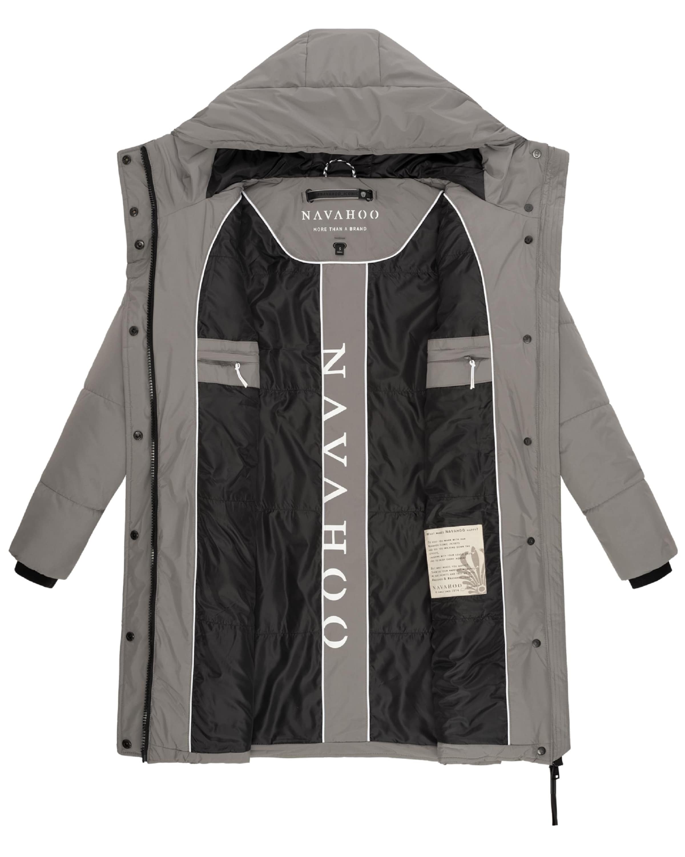 NAVAHOO Зимнее пальто &#x27;Zuckertatze XIV&#x27; в Серый