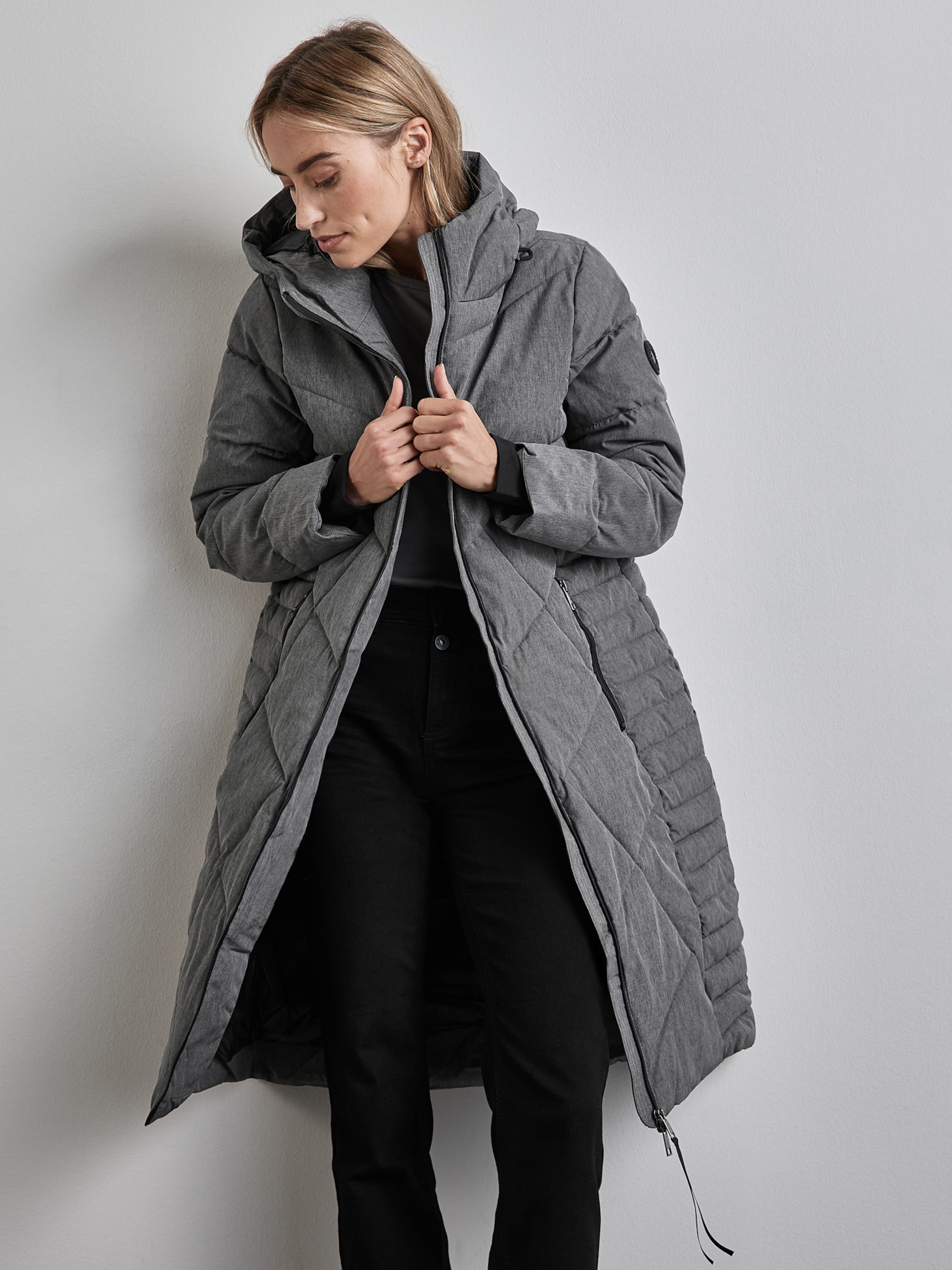 Winter Coat Street One Parka Grau STREET ONE Damen Steppmantel