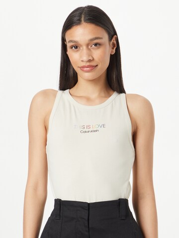 Calvin Klein Top 'PRIDE' in Beige: front