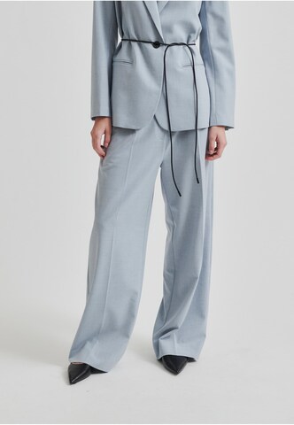 SECOND FEMALE Wide leg Pleat-Front Pants 'Bluie' in Blue: front