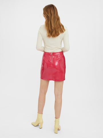 Jupe 'VINYL' VERO MODA en rose