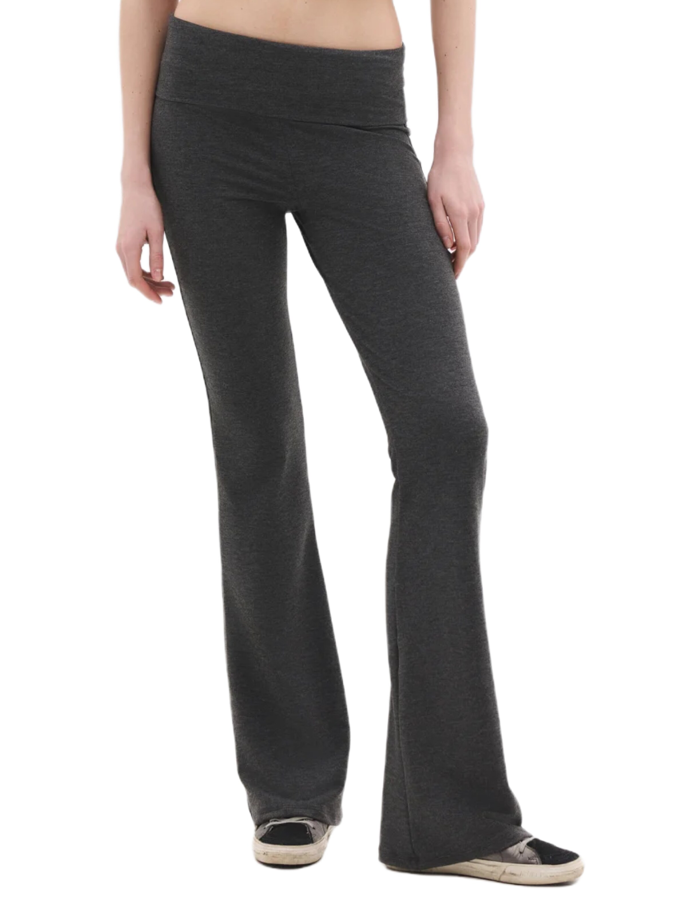 No Matter What Flared Pants in Black: front