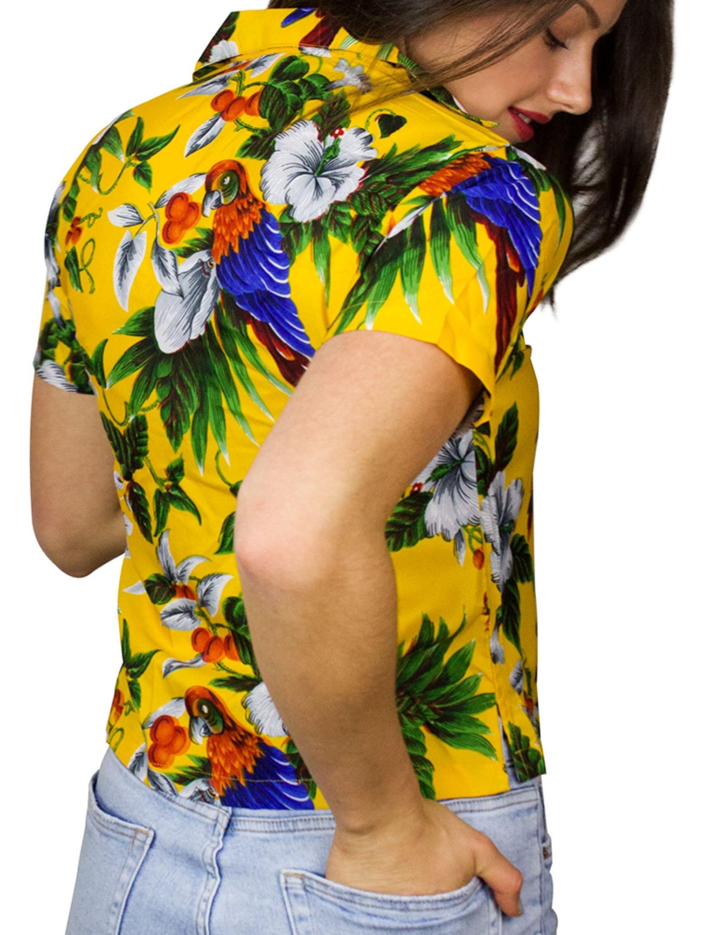 King Kameha Blouse 'Cherryparrot' in Yellow
