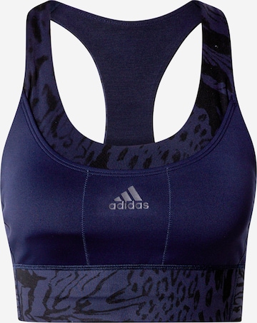 ADIDAS SPORTSWEAR Medium Support Sports bra 'Medium Support Print' in Blue: front