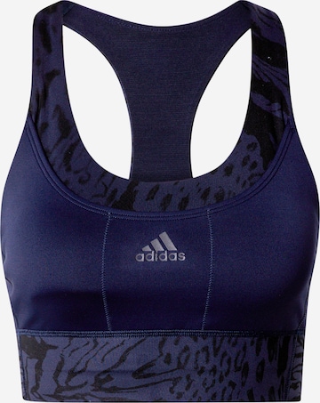 ADIDAS SPORTSWEARMedium Support Sportski grudnjak 'Medium Support Print' - plava boja: prednji dio