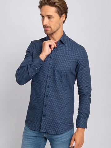 Suitable Slim fit Overhemd in Blauw: voorkant