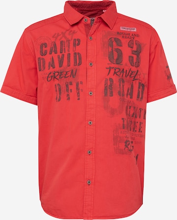 CAMP DAVID Button Up Shirt in Red: front