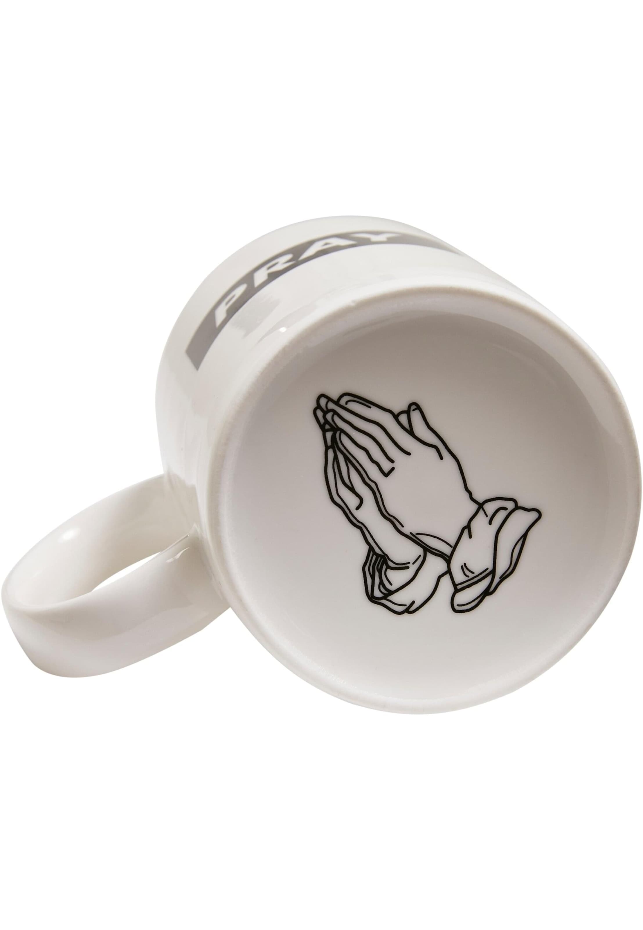 Tasse 'Pray' Mister Tee en blanc