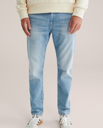 Coupe slim Jean WE Fashion en bleu : devant