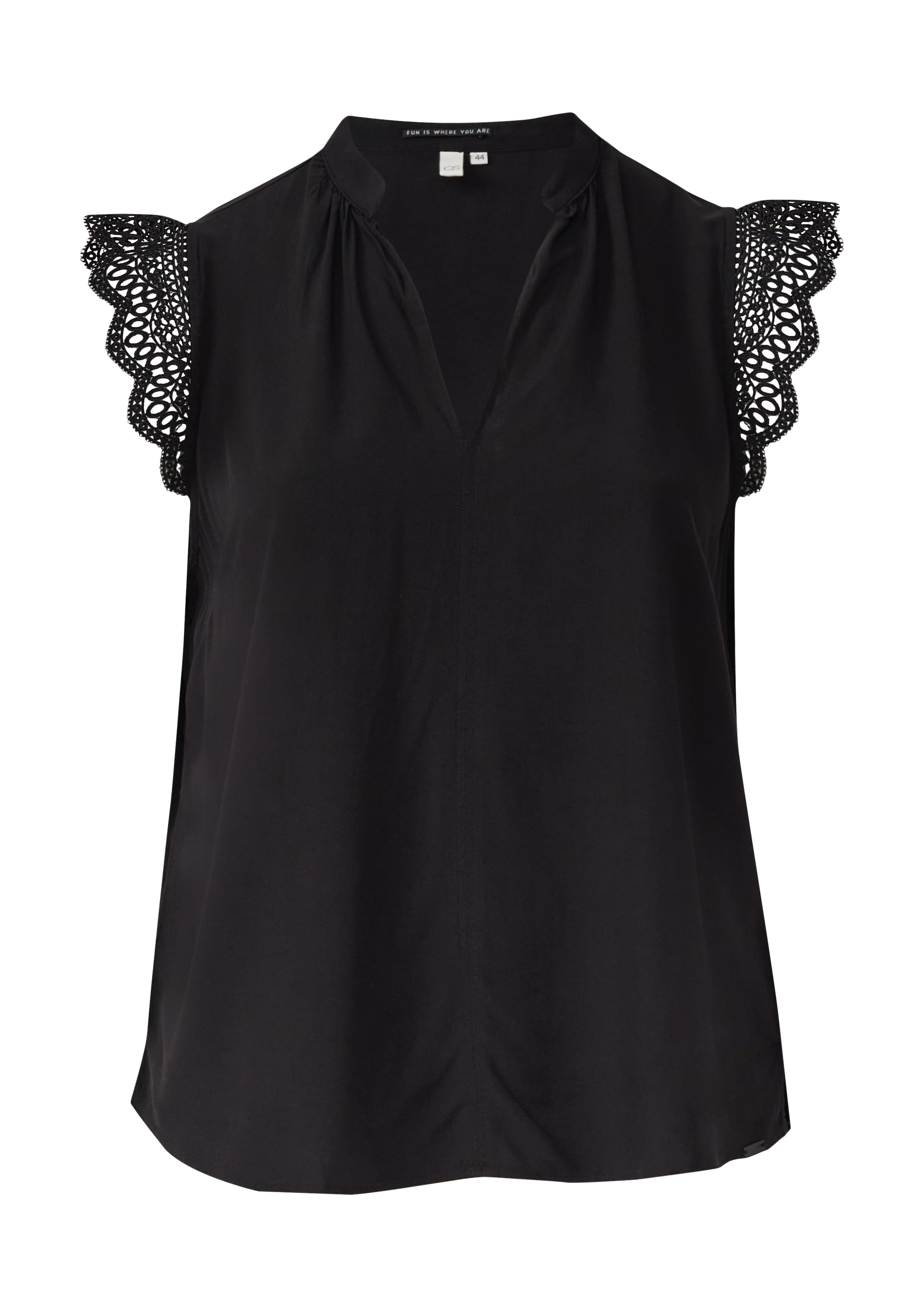 QS Bluse in Schwarz: Vorderseite