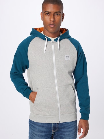 Iriedaily Sweat jacket 'De College 2' in Grey: front