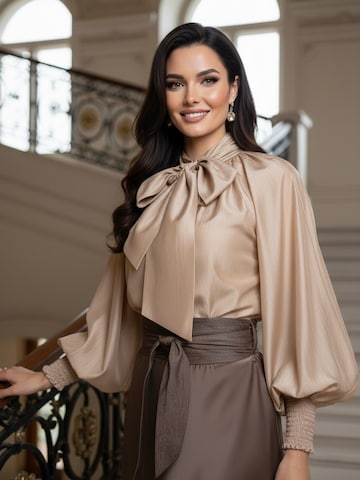 JIORO Blouse 'ESSENTIALS' in Beige
