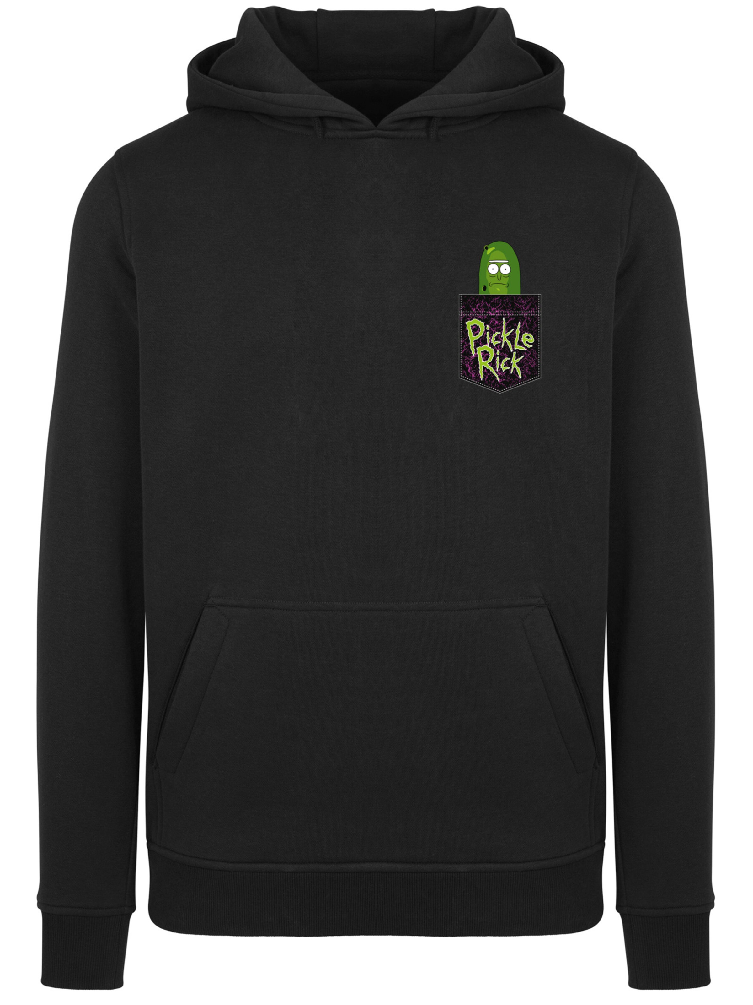 F4NT4STIC Sweatshirt 'Rick and Morty Pickle Rick' in Black: front