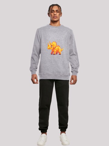 Sweat-shirt 'Süßer Triceratops Dinosaurier' F4NT4STIC en gris