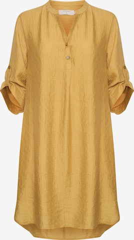 Cream Shirt Dress 'Wilma ' in Yellow: front