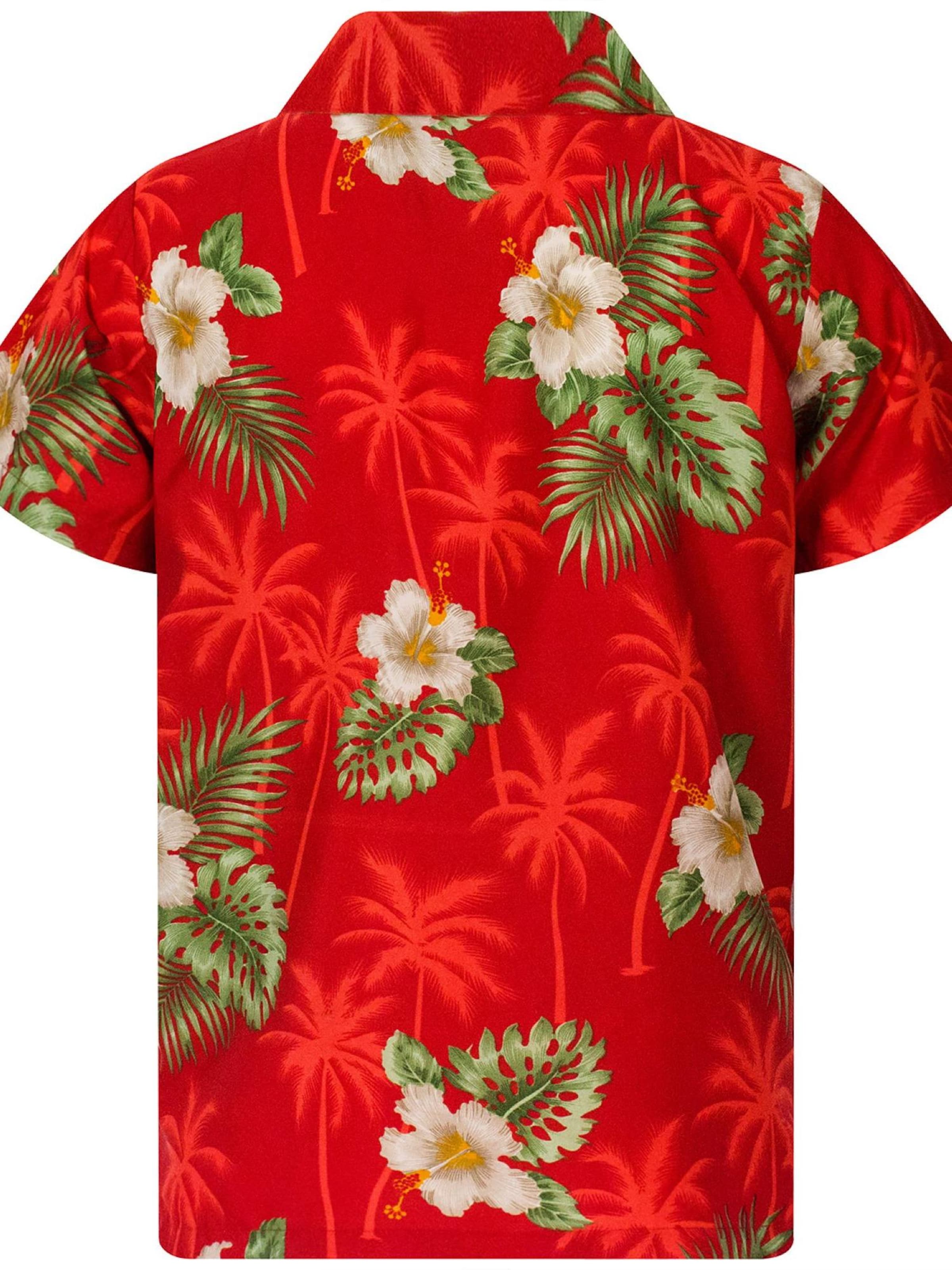 King Kameha Shirt 'Small Flower' in Red