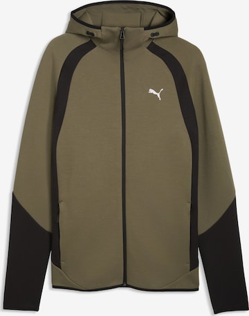 PUMA Sportsweatjacke 'Evostripe' in Grün: Vorderseite